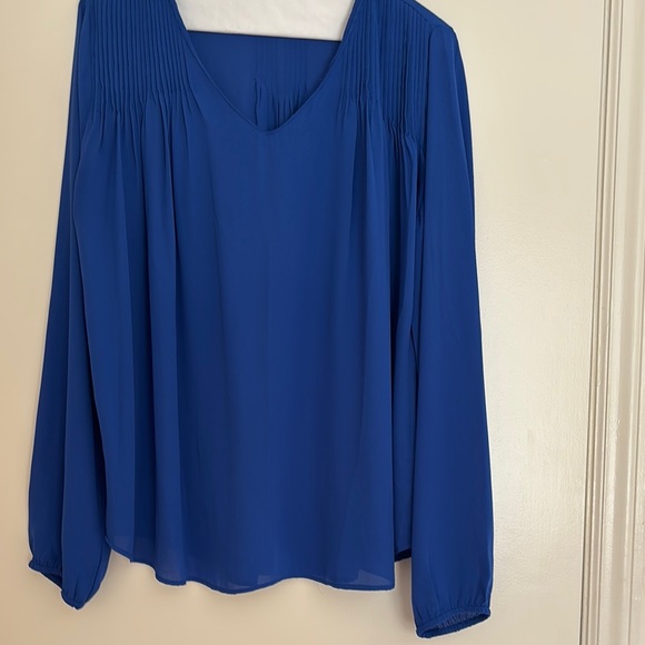 Banana Republic Blue Square Neck Long Sleeve Blouse - Picture 1 of 5